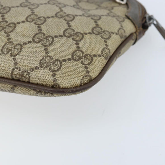 GUCCI GG Supreme Web Sherry Line Bag PVC Beige Gold 904 02 047 Auth ARZ346