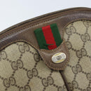 GUCCI GG Supreme Web Sherry Line Bag PVC Beige Gold 904 02 047 Auth ARZ346-14