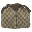 GUCCI GG Supreme Web Sherry Line Bag PVC Beige Gold 904 02 047 Auth ARZ346-3