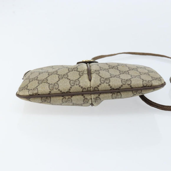 GUCCI GG Supreme Web Sherry Line Bag PVC Beige Gold 904 02 047 Auth ARZ346