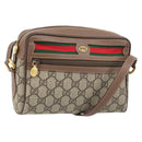 GUCCI GG Supreme Web Sherry Line Bag PVC Beige Gold 001 50 6655 Auth ARZ347-1