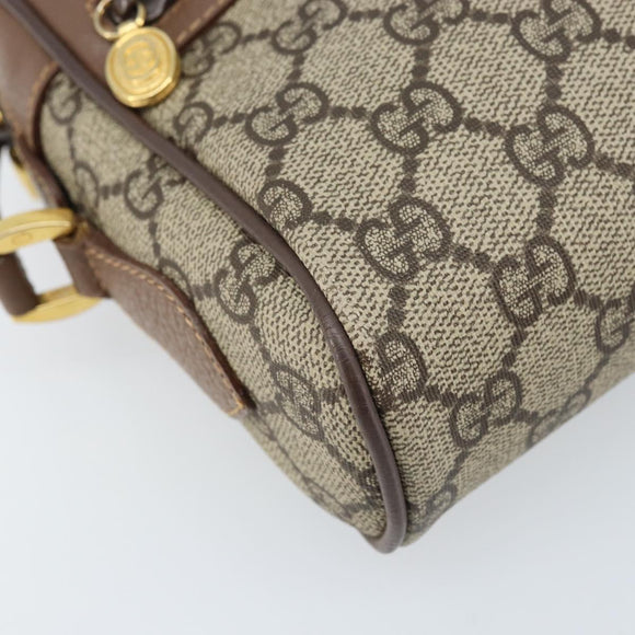 GUCCI GG Supreme Web Sherry Line Bag PVC Beige Gold 001 50 6655 Auth ARZ347