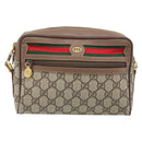 GUCCI GG Supreme Web Sherry Line Bag PVC Beige Gold 001 50 6655 Auth ARZ347-2