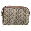 GUCCI GG Supreme Web Sherry Line Bag PVC Beige Gold 001 50 6655 Auth ARZ347-3