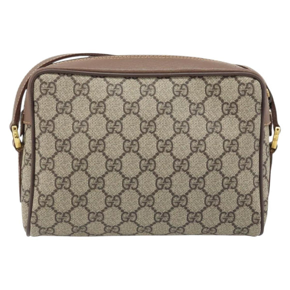GUCCI GG Supreme Web Sherry Line Bag PVC Beige Gold 001 50 6655 Auth ARZ347