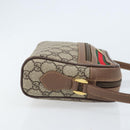 GUCCI GG Supreme Web Sherry Line Bag PVC Beige Gold 001 50 6655 Auth ARZ347-4