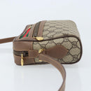 GUCCI GG Supreme Web Sherry Line Bag PVC Beige Gold 001 50 6655 Auth ARZ347-5