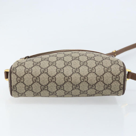 GUCCI GG Supreme Web Sherry Line Bag PVC Beige Gold 001 50 6655 Auth ARZ347