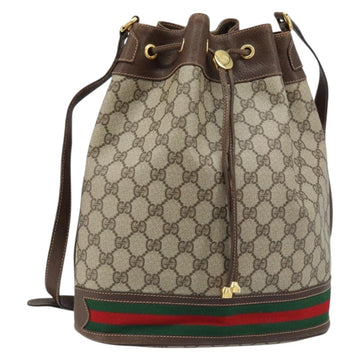 GUCCI GG Supreme Web Sherry Line Bag PVC Beige Gold 164 02 085 Auth ARZ348