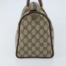 GUCCI GG Supreme Web Sherry Line Boston Bag PVC Beige Gold 58 02 007 Auth ARZ349-3