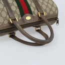 GUCCI GG Supreme Web Sherry Line Boston Bag PVC Beige Gold 58 02 007 Auth ARZ349-7