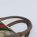 GUCCI GG Supreme Web Sherry Line Boston Bag PVC Beige Gold 58 02 007 Auth ARZ349-14