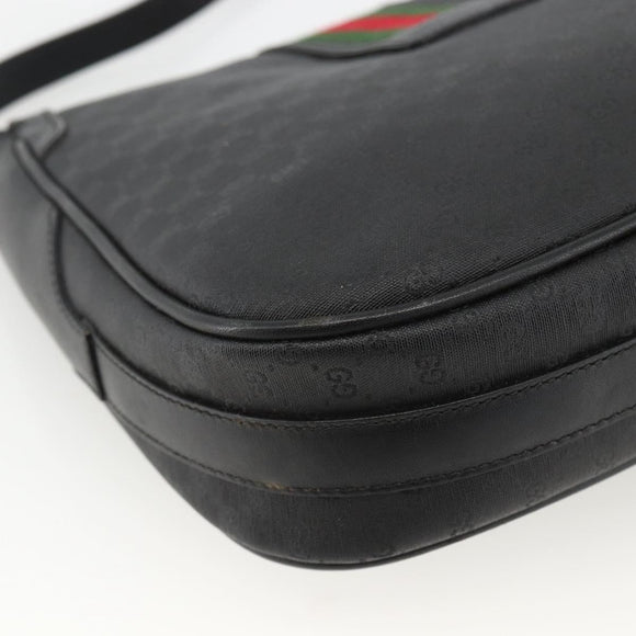 GUCCI Micro GG Supreme Web Sherry Line Bag PVC Black 001 115 0914 Auth ARZ351