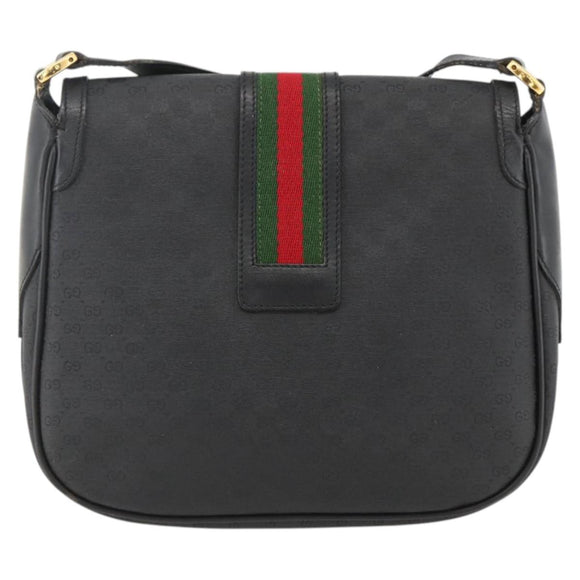 GUCCI Micro GG Supreme Web Sherry Line Bag PVC Black 001 115 0914 Auth ARZ351