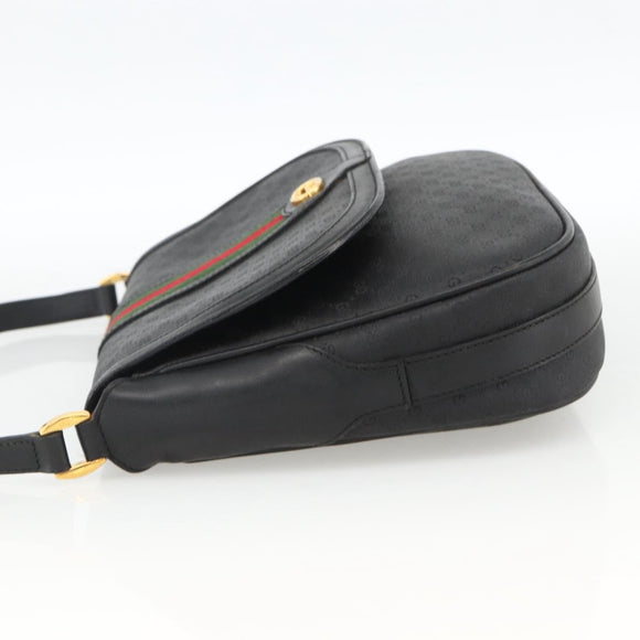 GUCCI Micro GG Supreme Web Sherry Line Bag PVC Black 001 115 0914 Auth ARZ351