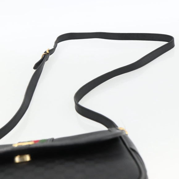 GUCCI Micro GG Supreme Web Sherry Line Bag PVC Black 001 115 0914 Auth ARZ351