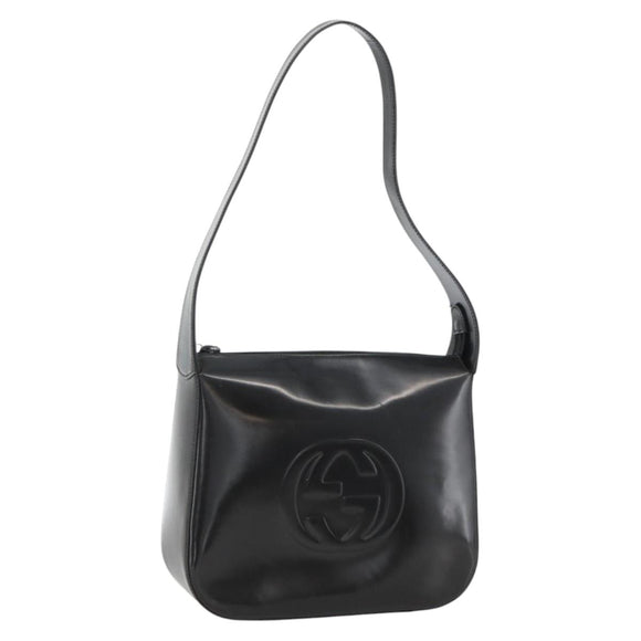GUCCI Shoulder Bag Patent leather Black 001 3754 1703 Auth ARZ352