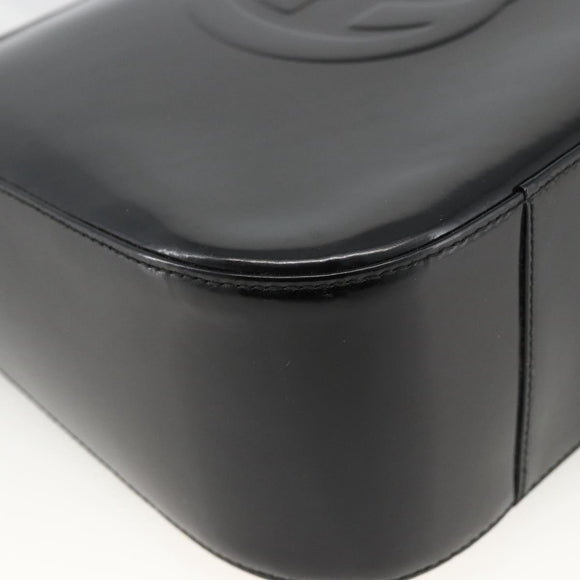GUCCI Shoulder Bag Patent leather Black 001 3754 1703 Auth ARZ352