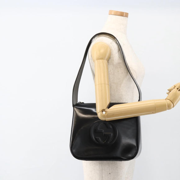 GUCCI Shoulder Bag Patent leather Black 001 3754 1703 Auth ARZ352