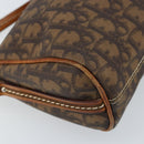 Christian Dior Trotter Canvas Romantic Chain Bag PVC Brown Silver Auth ARZ357-16