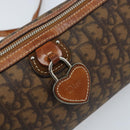 Christian Dior Trotter Canvas Romantic Chain Bag PVC Brown Silver Auth ARZ357-17