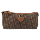 Christian Dior Trotter Canvas Romantic Chain Bag PVC Brown Silver Auth ARZ357-13