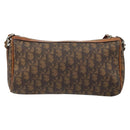Christian Dior Trotter Canvas Romantic Chain Bag PVC Brown Silver Auth ARZ357-2