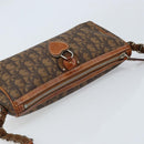Christian Dior Trotter Canvas Romantic Chain Bag PVC Brown Silver Auth ARZ357-6