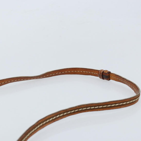 Christian Dior Trotter Canvas Romantic Chain Bag PVC Brown Silver Auth ARZ357