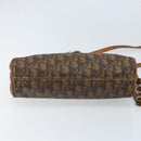 Christian Dior Trotter Canvas Romantic Chain Bag PVC Brown Silver Auth ARZ357-5