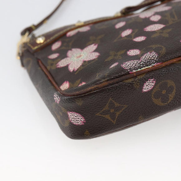 LOUIS VUITTON Cherry Blossom Pochette Accessoires Pouch M92006 LV Auth ARZ358