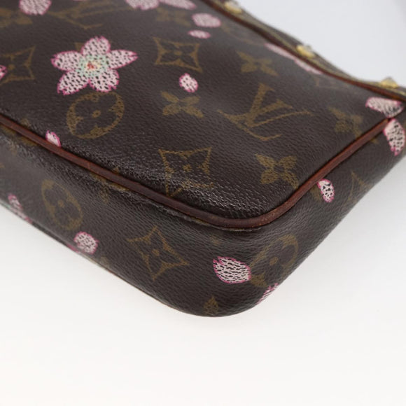 LOUIS VUITTON Cherry Blossom Pochette Accessoires Pouch M92006 LV Auth ARZ358