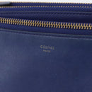 CELINE Trio Shoulder Bag Leather Blue Gold Auth ARZ364-17