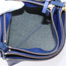 CELINE Trio Shoulder Bag Leather Blue Gold Auth ARZ364-21
