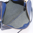 CELINE Trio Shoulder Bag Leather Blue Gold Auth ARZ364-22