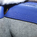 CELINE Trio Shoulder Bag Leather Blue Gold Auth ARZ364-12