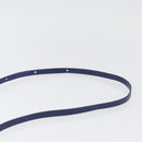 CELINE Trio Shoulder Bag Leather Blue Gold Auth ARZ364-8