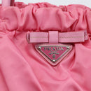 PRADA Ribbon Hand Bag Nylon 2way Pink Silver Auth ARZ368-19