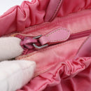 PRADA Ribbon Hand Bag Nylon 2way Pink Silver Auth ARZ368-10