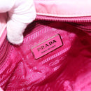 PRADA Ribbon Hand Bag Nylon 2way Pink Silver Auth ARZ368-20