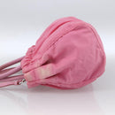 PRADA Ribbon Hand Bag Nylon 2way Pink Silver Auth ARZ368-3