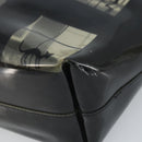 CHANEL Chain Tote Bag Vinyl Black CC Auth ARZ371-17