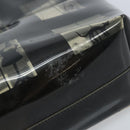CHANEL Chain Tote Bag Vinyl Black CC Auth ARZ371-8