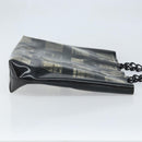 CHANEL Chain Tote Bag Vinyl Black CC Auth ARZ371-3