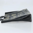 CHANEL Chain Tote Bag Vinyl Black CC Auth ARZ371-4