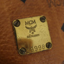 MCM Logogram Vicetos Boston Bag PVC 2way Brown Gold Auth ARZ373-22