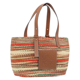LOEWE Hand Bag Straw Multicolor Auth ARZ383V
