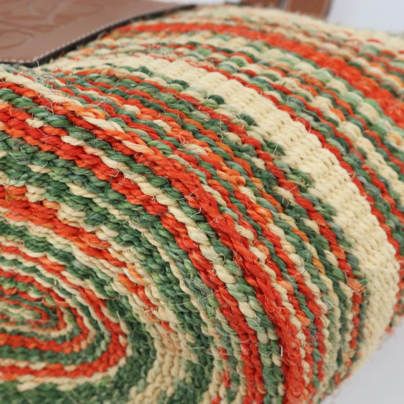 LOEWE Hand Bag Straw Multicolor Auth ARZ383V