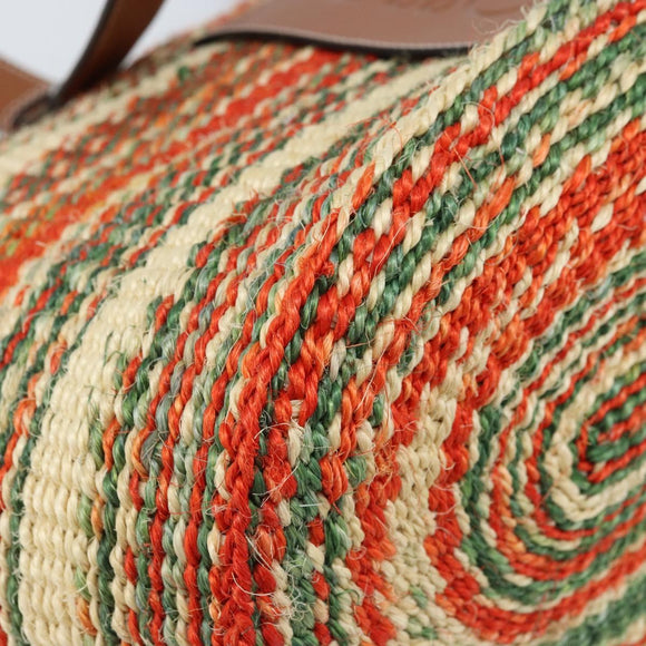 LOEWE Hand Bag Straw Multicolor Auth ARZ383V