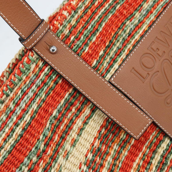 LOEWE Hand Bag Straw Multicolor Auth ARZ383V
